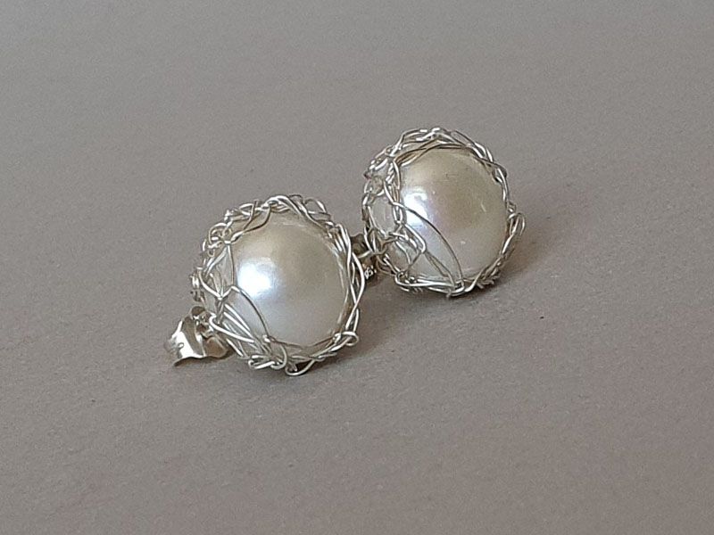 cercei argint perle