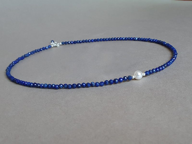 colier lapis lazuli perla sidef